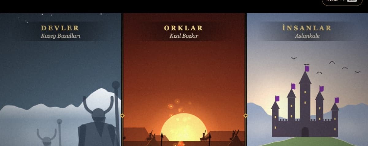Opening cinematic: giants, orcs and humans founding their homelands